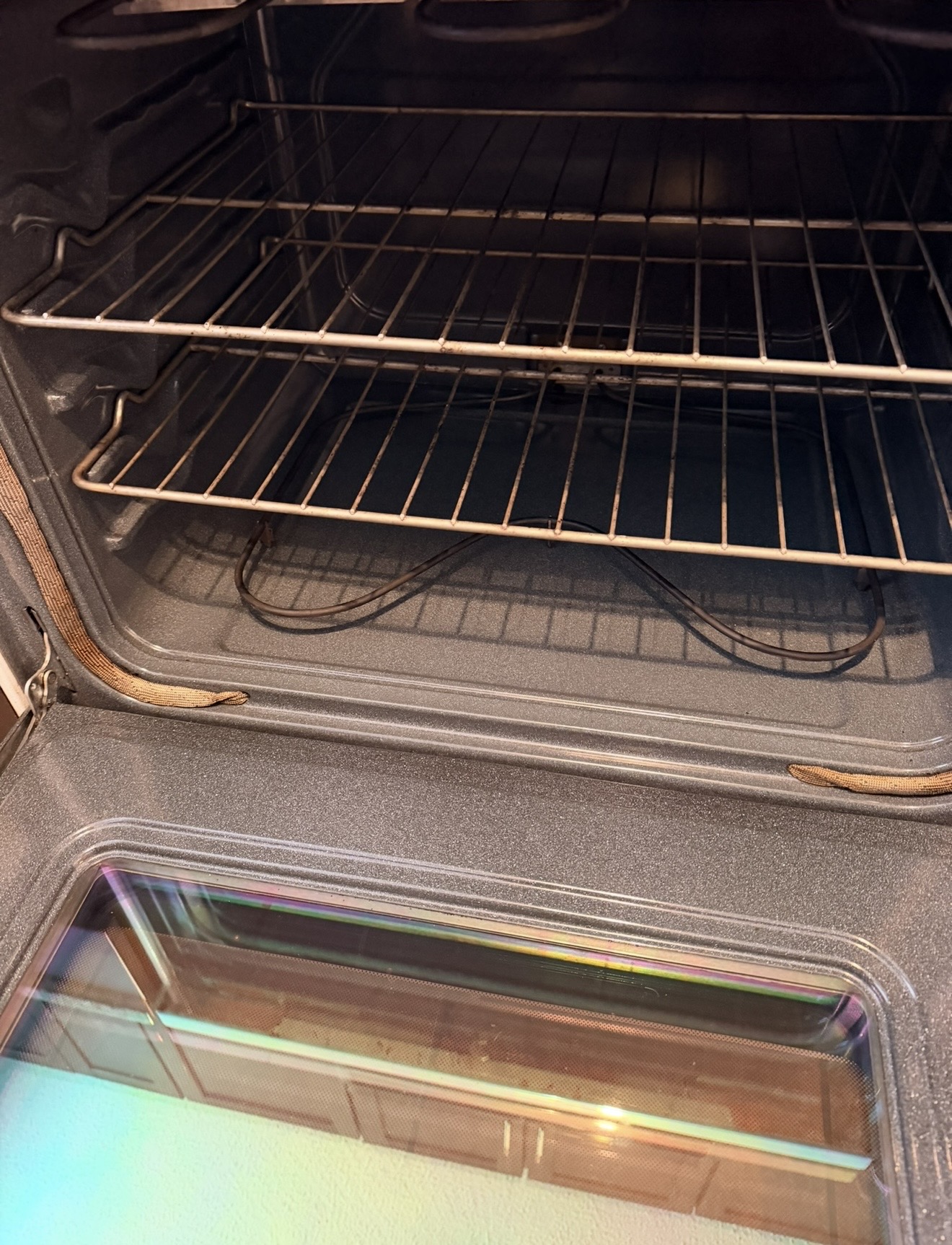 After cleaning: oven interior and open door